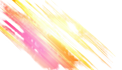 Diagonal brushstrokes of pink, orange, and yellow hues against a black backdrop