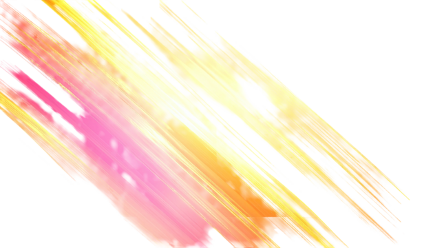 Diagonal brushstrokes of pink, orange, and yellow hues against a black backdrop