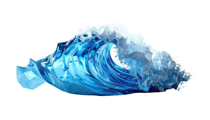 Fototapeta premium Digitally rendered ocean wave with a translucent appearance and a textured top