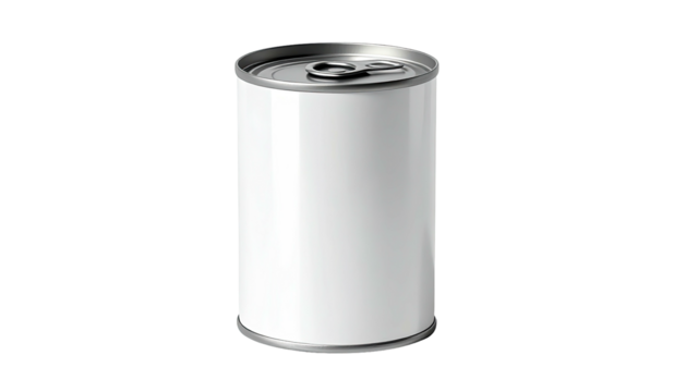 A close-up studio shot of a cylindrical metal can with a pull tab against a black background