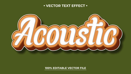 Acoustic Vector Text Effect with Retro Style on Olive Green Background
