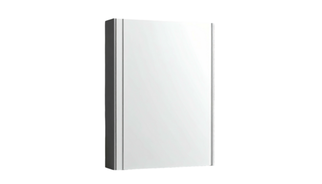 A three-dimensional representation of a rectangular white object against a black backdrop