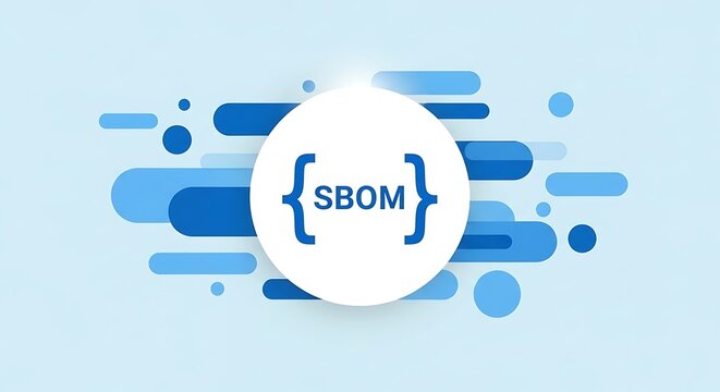 Software bill of materials software bill of materials sbom concept with abstract blue shapes - Powered by Adobe