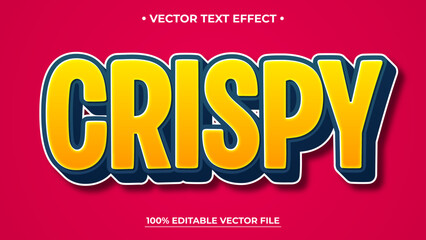 Bold Colorful CRISPY Text Effect with Shadow on Red Background