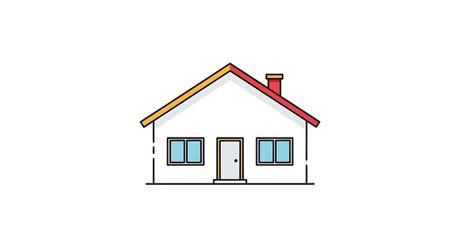 Simple house illustration vector graphic for real estate design and architectural projects usage online