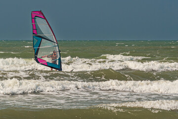 windsurfer on the beach