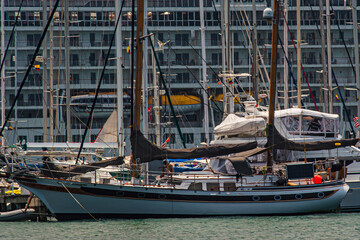 So many boats in the harbor in Cartagena City, Colombia