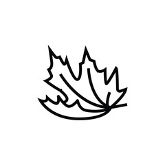 Black outline of a maple leaf