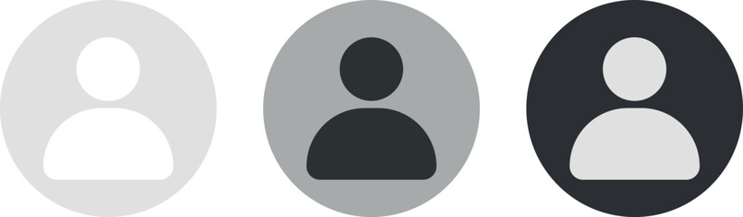 Three oval user icons in different shades of gray