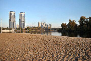 Obraz premium sand beach in the city