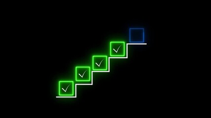 Checklist and task progress tracking concept on transparent background. Productivity, goal setting, and efficient project management. Motion graphics of progress animation icons .4k video