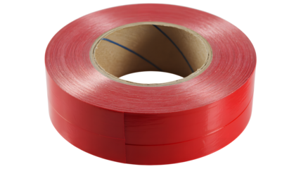 Vibrant red tape roll for crafting projects, packing shipments, or sealing boxes with durable adhesion and a pop of color, perfect for creative uses