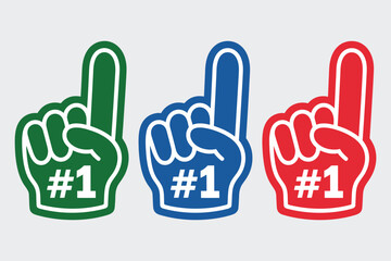 Number one fan foam finger vector illustration, perfect for sports events, cheering, stadium fun, supporter accessories