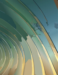 Naklejka premium Abstract green and blue circular pattern background with a modern design