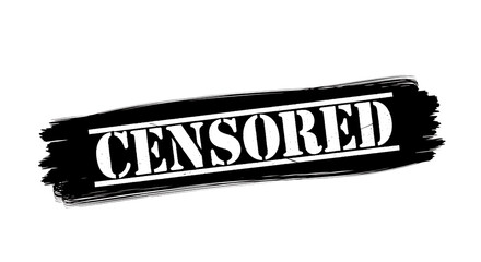 Censored stamp grunge effect with distressed texture