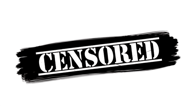 Censored stamp grunge effect with distressed texture