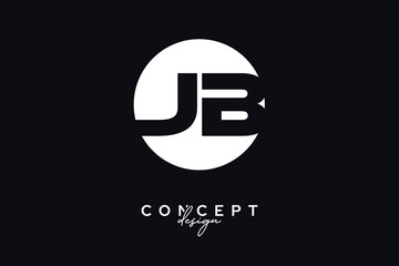 JB Creative Negative Space Circle Monogram Logo Design	