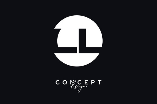 LL Creative Negative Space Circle Monogram Logo Design	