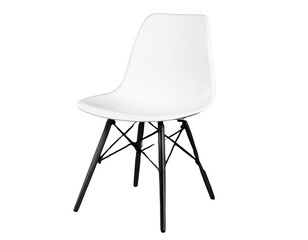  Simple white plastic chair on black 