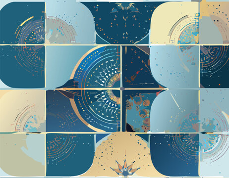 Abstract vector backgrounds collection: floral flower border frame set for vintage card design, business label, and Christmas template decoration