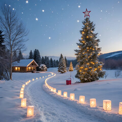 a Christmas outdoor background