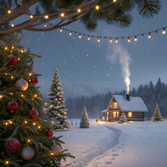 a Christmas outdoor background