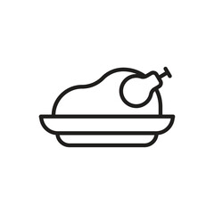 Outline of a roasted bird possibly a chicken or turkey served on a platter