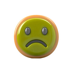Green sad emoji 3D