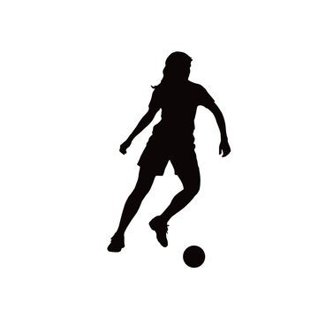 black silhouette soccer player kicking ball clip art preview