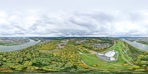 Kugelpanorama &uuml;ber Koblenz und Ehrenbreitstein mit Rhein und Mosel