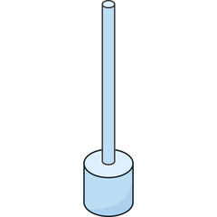 Medical Instrument Icon Representing A Syringe Or Pipette With A Cylindrical Base And A Long Thin Tube In A Light Blue Hue Isolated On A Transparent Background