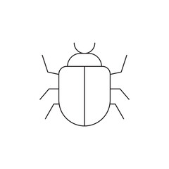 Thin Line Computer Bug Malware Error Outline Icon Design