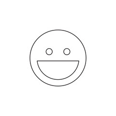 Happy Face Smiling Emoji Outline Simple User Interface Icon