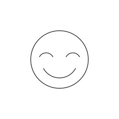 Laughing Face Closed Eyes Joy Emoticon Outline Line Icon