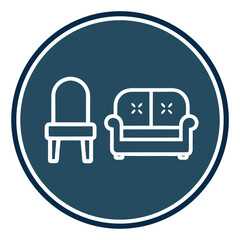 Abstract furniture logo design concept. Symbol and icon of chairs, sofa, tables, and home furnishings	

