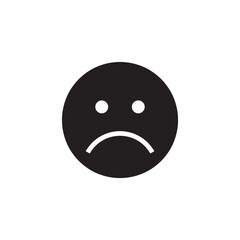 Sad Face Disappointed Frown Emoticon Solid Black Icon