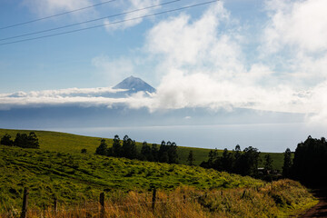 São Jorge island landscapes, Azores archipelago, travel and explore Portugal.