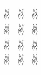 Fototapeta premium Gesturing hands offering peace sign minimalist illustration design