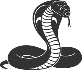 Black silhouette of a cobra snake vector