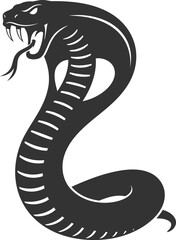 Fototapeta premium Black silhouette of a cobra snake vector