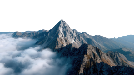 Majestic Mountain Peaks: A breathtaking panorama unfolds as jagged mountain peaks pierce through a sea of fluffy clouds, creating a scene of unparalleled natural beauty and awe.