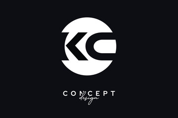 KC Creative Negative Space Circle Monogram Logo Design	