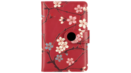 Elegant red phone case featuring a delicate cherry blossom floral pattern, perfect for adding a touch of spring style and protection to your device.