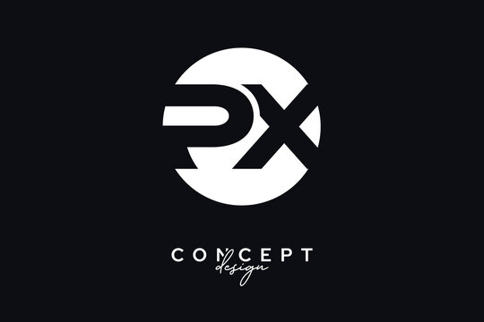 PX Creative Negative Space Circle Monogram Logo Design	