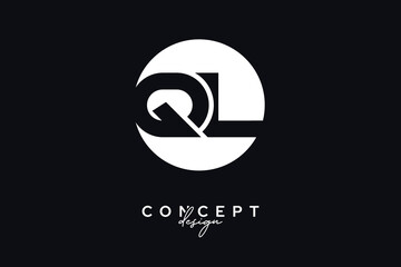 QL Creative Negative Space Circle Monogram Logo Design	