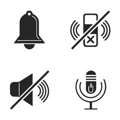 Four Sound and Notification Icons with Variations bell