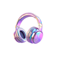 Isolated studio stereo headphones for listening to music or sound on white background