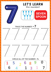 Kids Learning Material, Worksheet Learning Number 0 to 9, Number for Kids Learning, Children Educational Game, Worksheet for Learning Number.