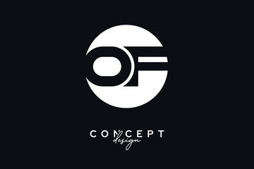 OF Creative Negative Space Circle Monogram Logo Design	