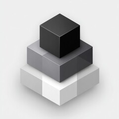 Obraz premium Abstract 3D Cubes Stacked in a Pyramid Formation.